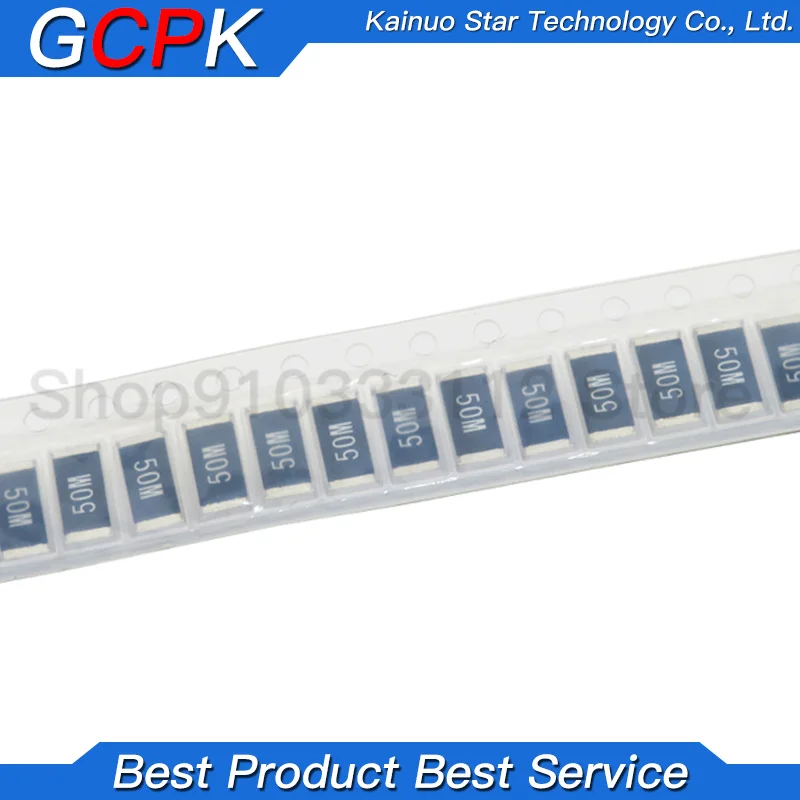 50PCS 1 2512 SMD Resistor Samples kit 10 valueX5pcs=50pcs 1R00 R500