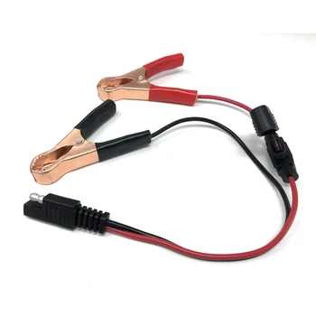 

SAE To Crocodile Clip Quick Connect Harness 7.5A Fuse SAE Extension Cord for Battery Charger/Maintainer for Motorcycle 30CM