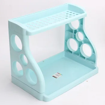 

Household Double Layer Kitchen Shelf Seasoning Storage Rack Plastic Pot Lid Holder Spice Rack Condiment Shelf Kitchen Supplies