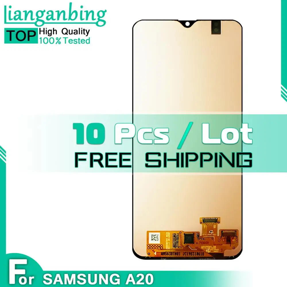 ЖК-дисплей для samsung A20 A205/DS A205F A205FD A205A ЖК-дисплей сенсорный экран дигитайзер в сборе для samsung A20 10 шт./лот