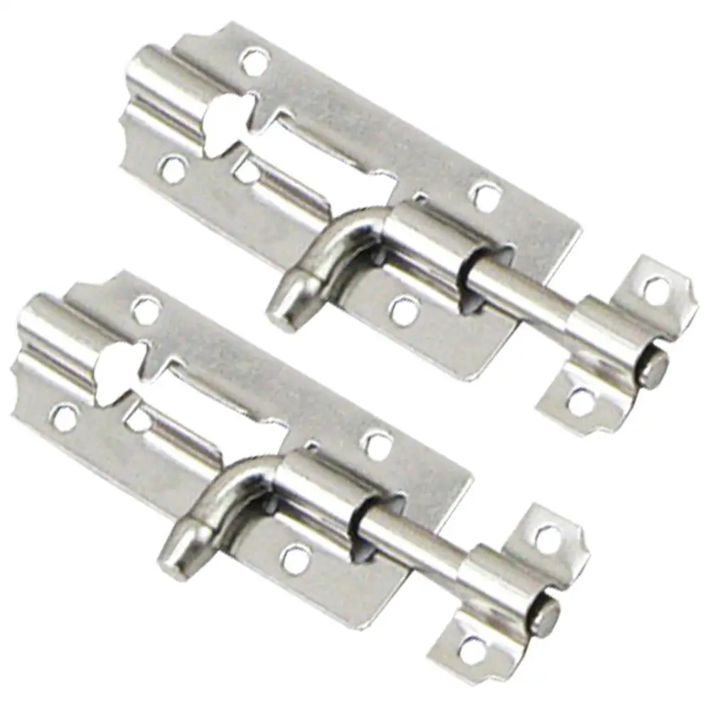 2 Pack Door Bolt with Screws for Wooden Gates Stainless Steel Door Bolts Sliding Bolts Latch, 3 Inch