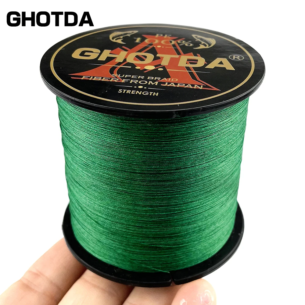 GHOTDA High Density Weaves Fishing Line 4 Strands 300M 100M multifilament PE braided wire cast rod sea fishing gear accessories fishing line