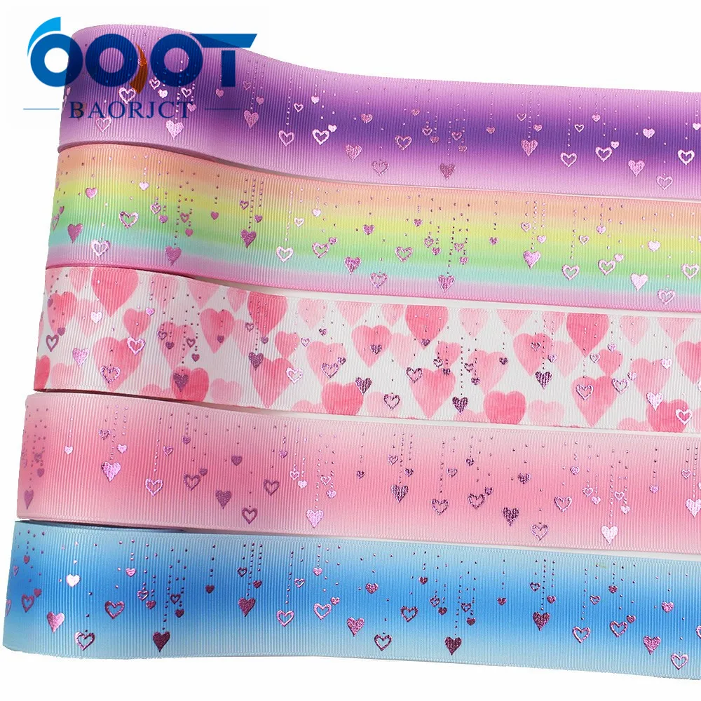OOOT BAORJCT I-191211-2709, 38 мм 10 ярдов лазерный Серебряный мультфильм любовь напечатаны корсажная лента DIY головной убор свадебный подарок обёрточная бумага