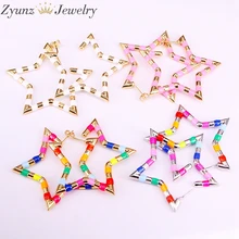 Партиями по 5 пар, эмаль, модные женские ботинки черного цвета; золотистый/серебристый, серьги со шпилькой, для Для женщин пирсинг, отрытое большое звёздные серьги