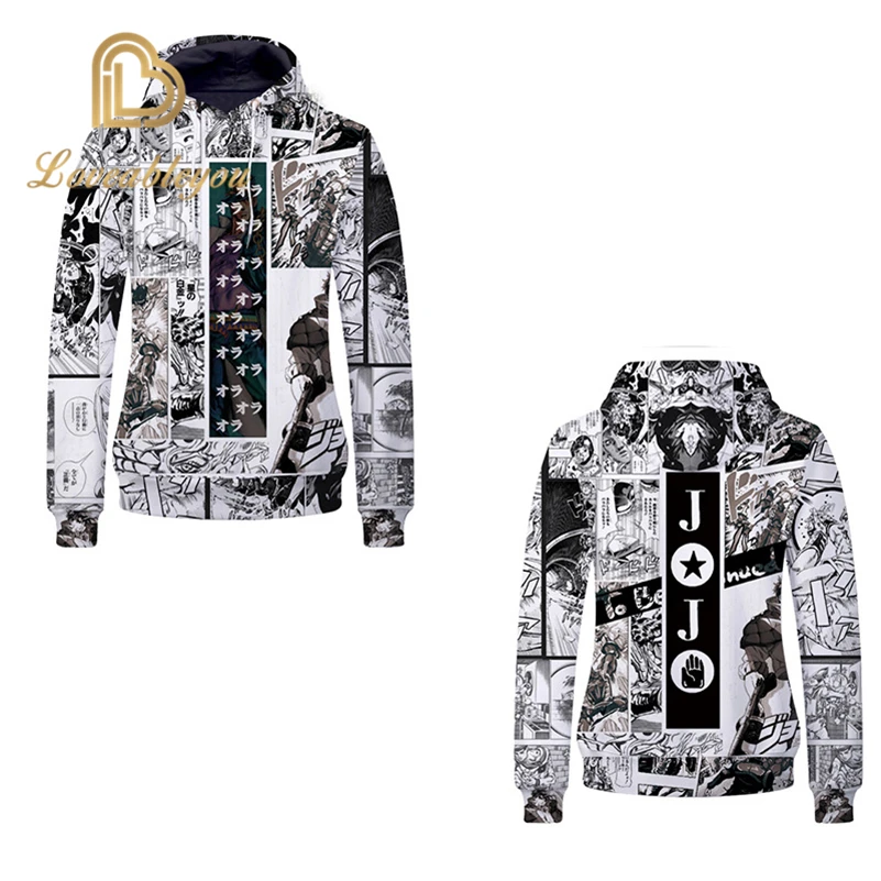 Hoodie Японское аниме Джоджо Bizzare Приключения Косплей толстовки кофты мужские уличная одежда на молнии шляпа куртки наряд топы - Цвет: Hoodie