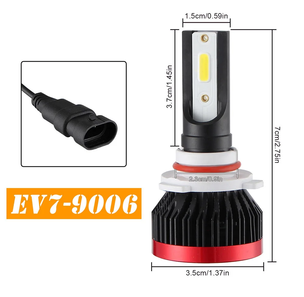 2Pcs H11 Mini Led Headlight H4 H7 H1 9005 9006 12V Hi-Lo Beam 12V 6000K 6000LM Auto Lamp Accessories