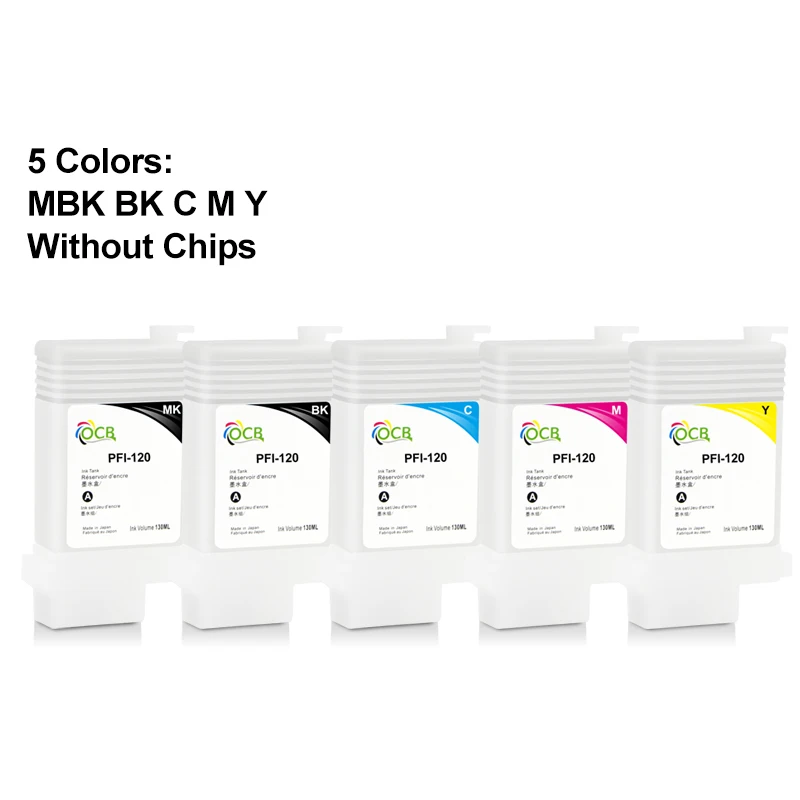 PFI-120 PFI120 Refillable Ink Cartridge Without Chip 130ML 5Colors/Set for Canon TM-200 TM200 TM-205 TM-300 TM-305 TM300 Printer printer supplies,ink cartridge,inkjet ink cartridge