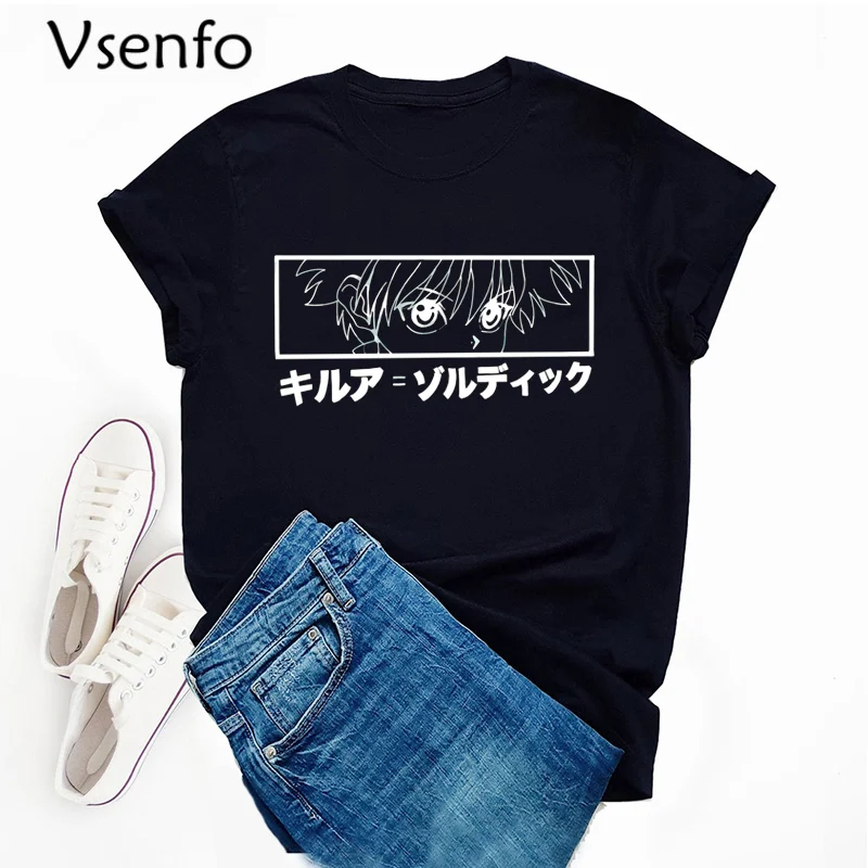 

Hunter X Hunter Killua Eyes Tshirt Women Janpanese Style Cotton Anime Personality Tops for Men/Women Harajuku T-shirts Oversize