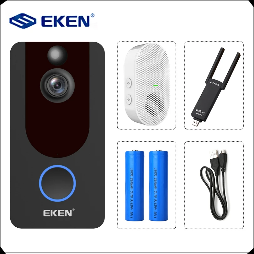 V7 Смарт IP 1080P видеодомофон WIFI дверной звонок камера для квартиры ИК сигнализация