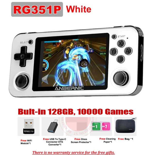 128G ANBERNIC RG351P Retro Game Console RK3326 Linux System PC Shell PS1 Game Player Portable Pocket RG351 Handheld Game Console 
