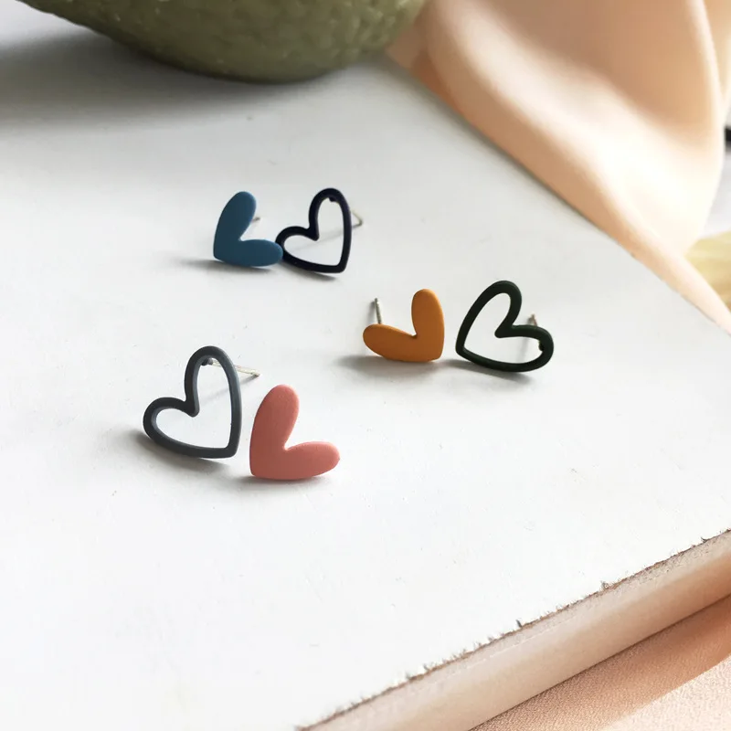 

Daily Colorful Hearts Beautiful Stud Earrings for Girls Love Cute Christmas Earrings