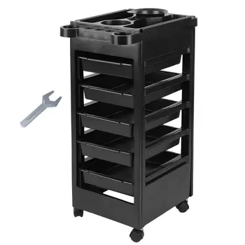 

UK Hairdressing Rolling Storage Cart Beauty Salon Hairdresser Trolley Barber With 5 Drawers Compartments For Stylist Groomers