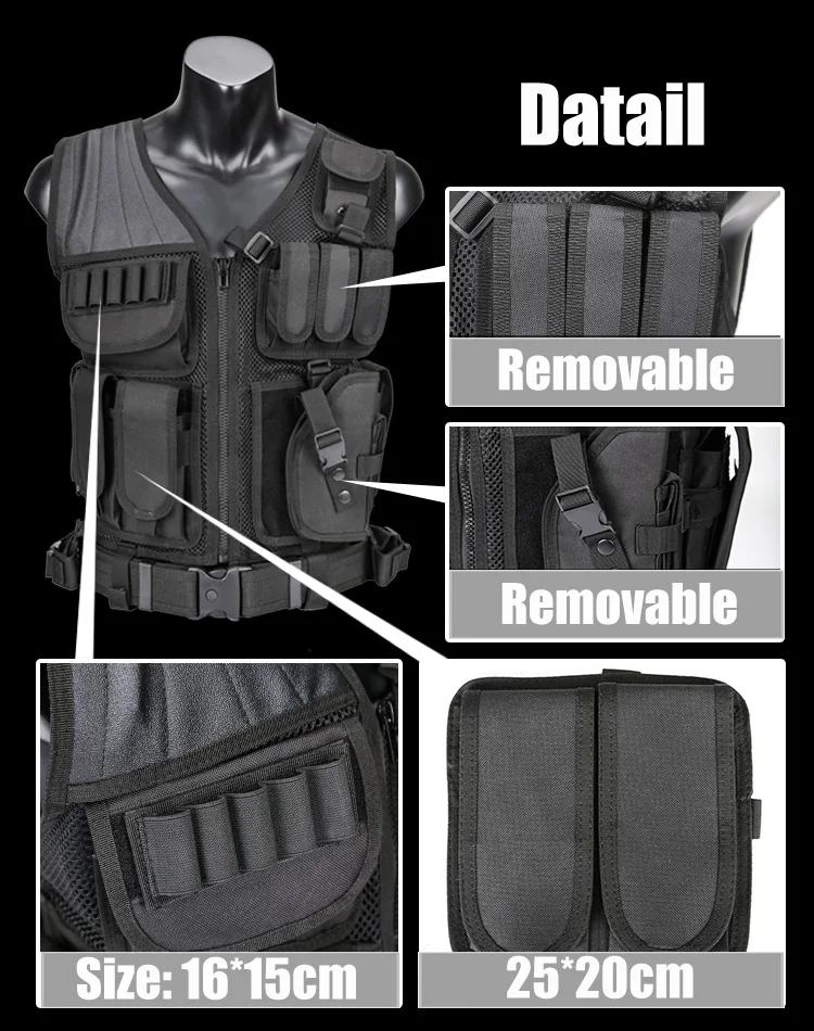  Model 045 Men Military Tactical Vest Paintball Camouflage Molle Hunting Vest Assault Shooting Hunti