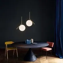 Современный светодиодный металлический подвесной светильник из кованого железа, стеклянный круглый шар, латунный стержень, подвесной светильник для гостиной, кухни, Скандинавское освещение