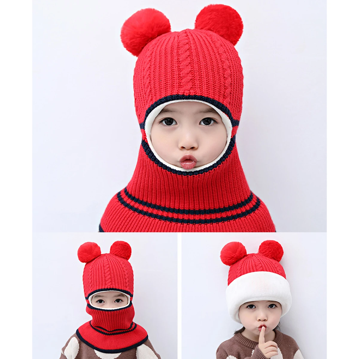 Puseky 1pcs/lot Baby Winter Hat& Scarf Baby Winter Cap Children Warm Scarf For Boys Suit Beanie Hats Scarfs For Girl Boy