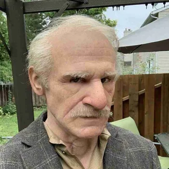 

1pc Silicone Old Man cover Halloween Horror Headgear Masquerade Prop Horror Cosplay Party Cover Scary Wig cover Cosplay Tools