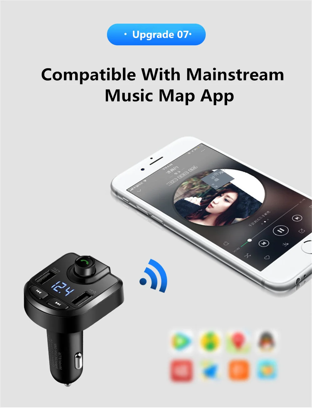 3.1A громкой связи Bluetooth автомобильный комплект двойной USB телефон быстрое зарядное устройство fm-передатчик стерео аудио MP3 музыкальный приемник Bluetooth адаптер TF