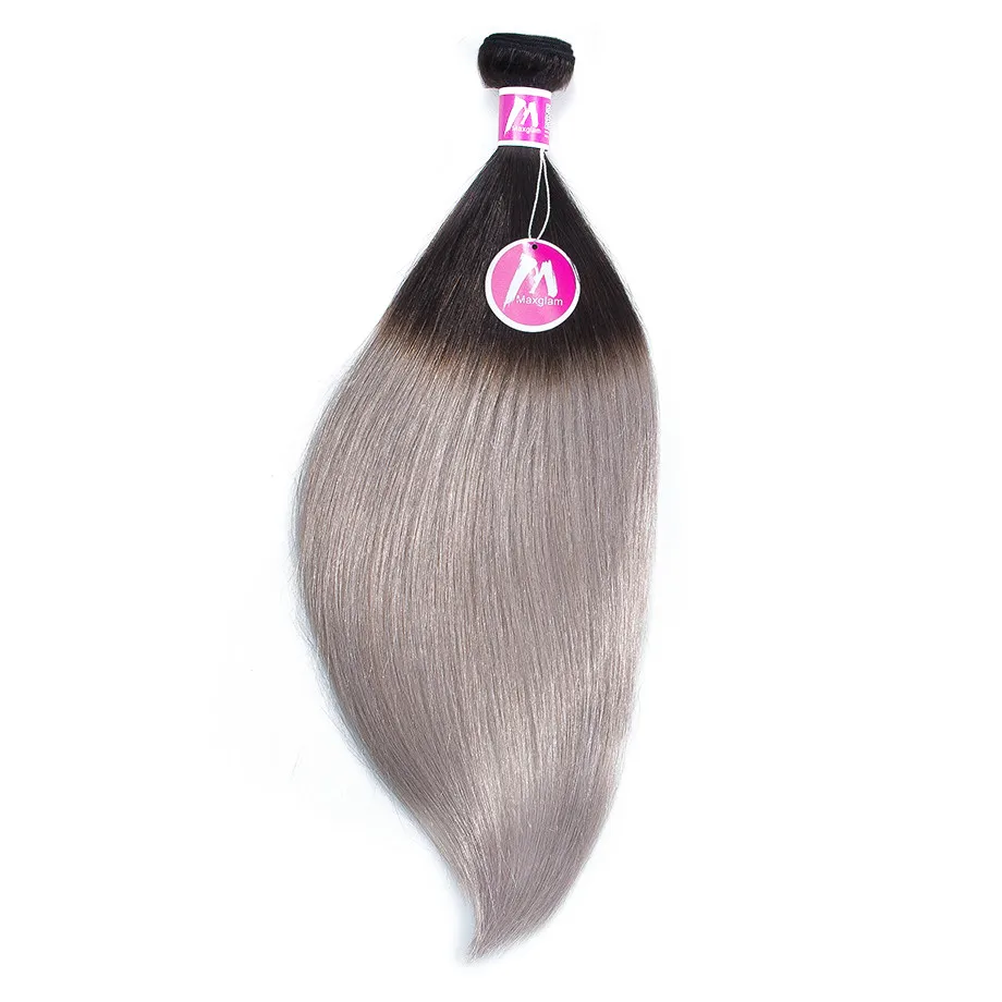brazilian human hair extension straight bundles with frontal ombre colored T1B Grey weave 30 inch for black women 3 bundles remy