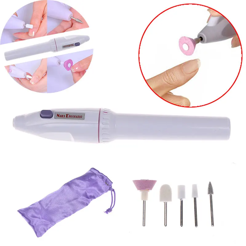5в1 мини-сверлильный станок для дизайна ногтей, электрические сверла для ногтей, ручка, наконечники, сверла для маникюра, педикюра, Гель-лак, пилка для ногтей, инструменты для дизайна ногтей