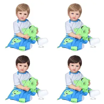 

22 inches NPK 55cm Two Colors Eyes Handmade Flexible Rebirth Baby Silicone Designed Boy Authentic Body Soft Original Full M4X0