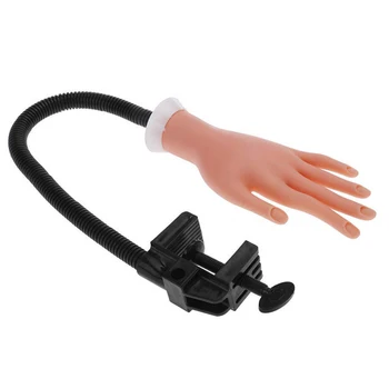 

Bendable Prosthetic Professional PVC Clip On Manicure Salon Display Fake Hand Model Training Nail Art Practice Reusable Soft