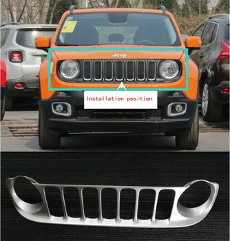 

Real Carbon Fiber ABS Chrome Car Front Bumper Racing Grills Grille Around Trim Cover For Jeep Renegade 2016 2017 2018