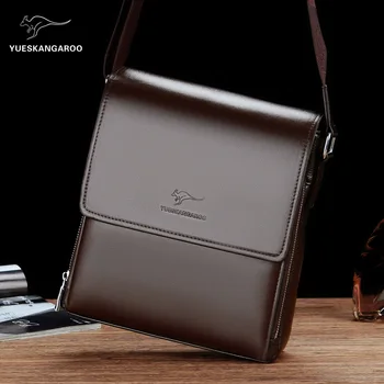 

YUESKANGAROO New Luxury Brand Men Leather Shoulder Bags Business Messenger Bag Casual Leather Vintage Sling Crossbody Bags