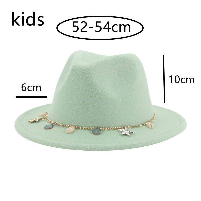 Kids Fedoras Girls Boys Hats for Women 52cm 54cm Solid Casual Child Baby Hat Autumn Winter Khaki Black Chapeau Femme Casquette stetson stratoliner