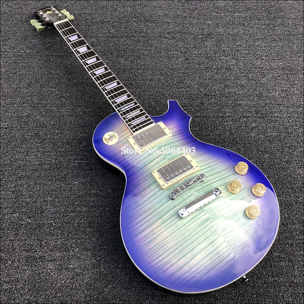 Новая электрическая гитара фиолетовая краска облицовка кленового тигра