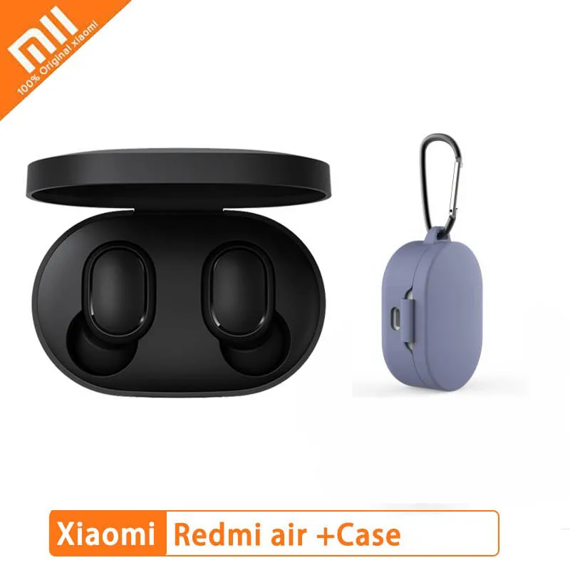 Xiaomi Redmi Airdots TWS Bluetooth наушники бас стерео шумоподавление наушники Bluetooth 5,0 гарнитура с микрофоном громкой связи - Цвет: GB Add purple case