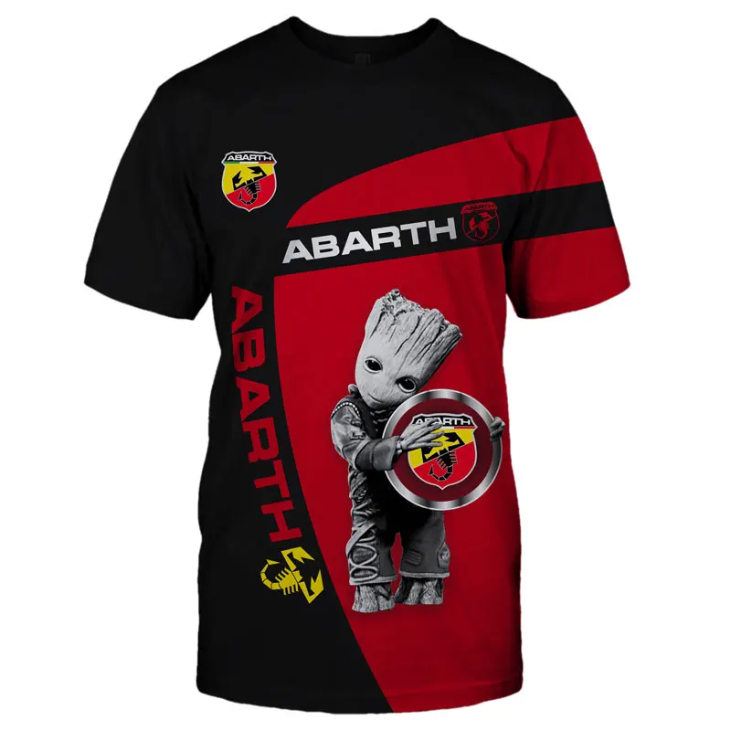 Футболка ABARTH для мужчин и женщин брендовая кофта с логотипом автомобиля коротким