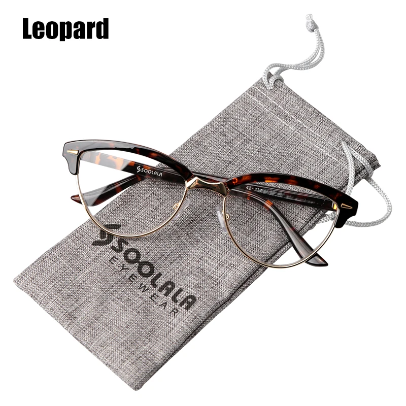 Leopard SOOLALA полуоправы очки для чтения «кошачий глаз» женские увеличительные очки Пресбиопия солнцезащитные очки для чтения 0,5 от 1,5 до 5,0 - Цвет оправы: Leopard