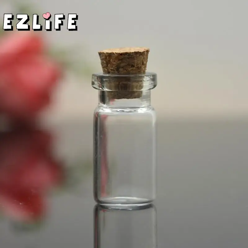 10 шт. DIY мини-стеклянные бутылки с композитной пробковой пробкой милые прозрачные ожерелья пробирки для хранения баночек контейнеры маленькие бутылки желаний