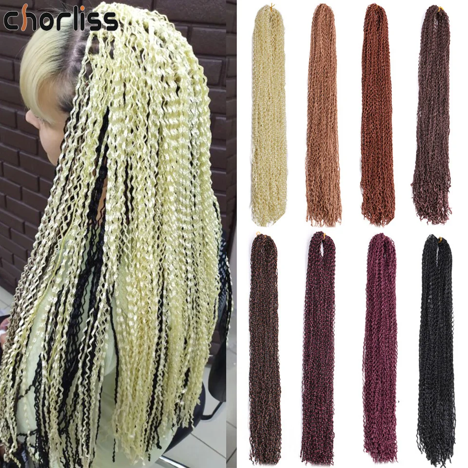 Trecce Sintetiche Lunghe Ricci Zizi Trecce Sottili All'Uncinetto Trecce Intrecciate Capelli Intrecciati Sintetici 28 Pollici Freetress Crochet Treccia