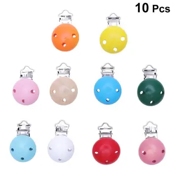 

10pcs Pacifier Clip Practical Durable Cute Nipple Clip for Newborn Baby Pacifiers Leashes & Cases
