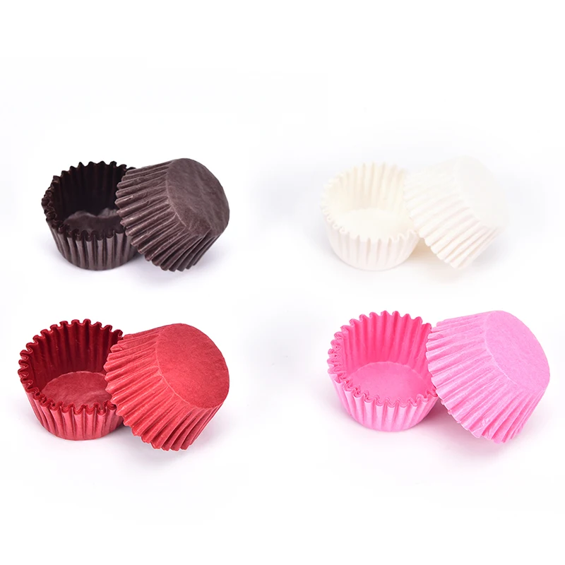 

Mini Chocalate Paper Liners Baking Cupcake Cases Muffin Cake Solid Color x 500 pcs
