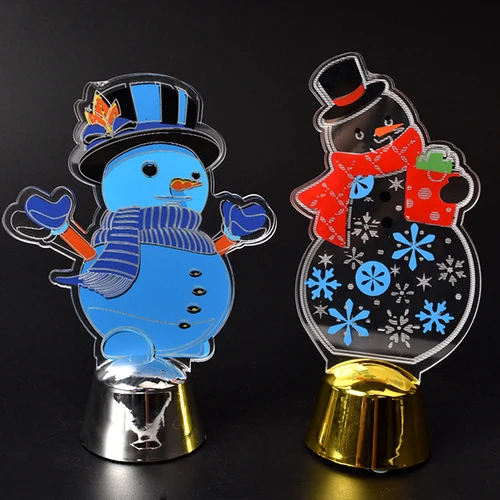 Christmas creative gifts Christmas snowman light ornaments colorful flash children Christmas small gift LED lights - Цвет: 2PCS
