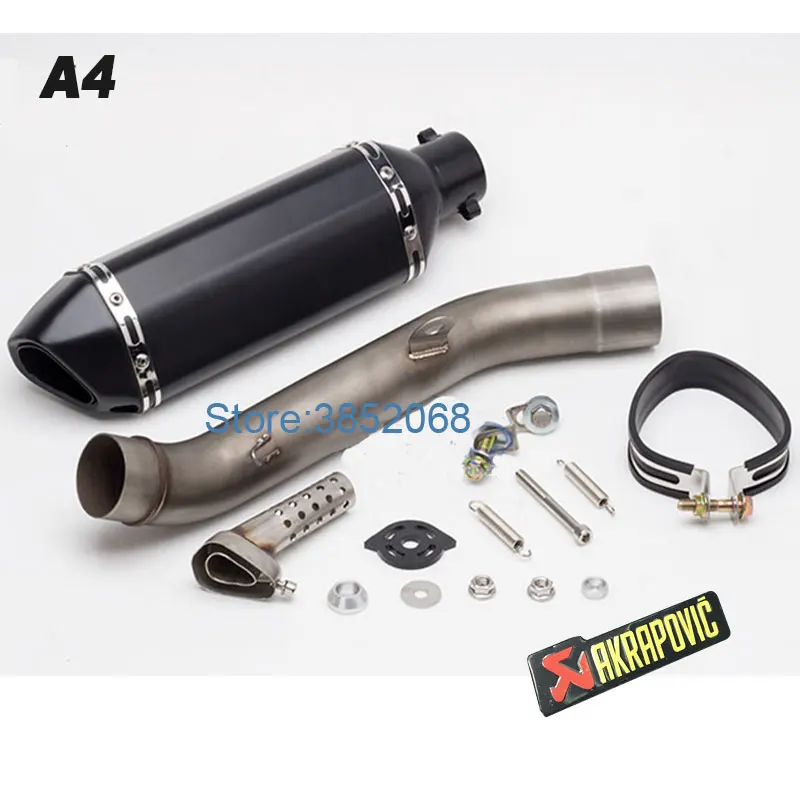 Мотоцикл Akrapovic выхлоп маленький шестиугольный глушитель Escape мотоцикл Mid Link Pipe Slip on для Kawasaki Z800 Z 800 2013 - Цвет: A4