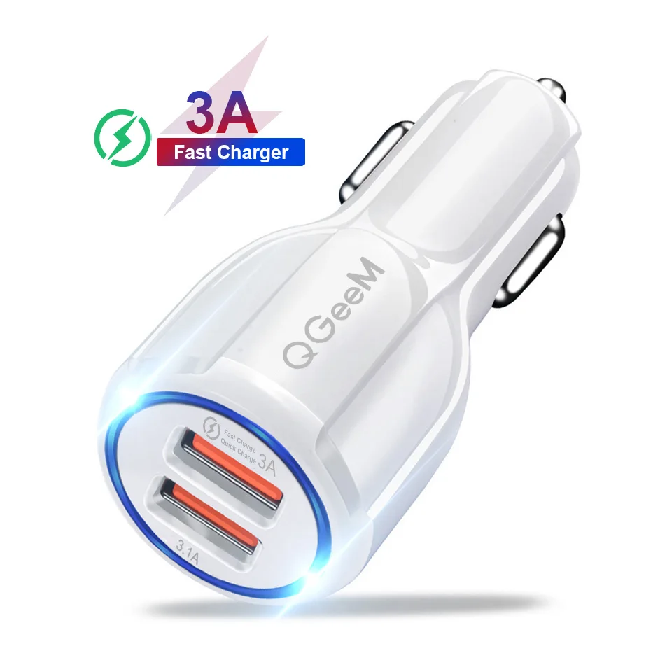 usb c power adapter 20w QGEEM Dual USB QC 3.0 Car Charger Quick Charge 3.0 Phone Charging Car Fast Charger 2Ports USB Portable Charger for iPhone Xiaom quick charge 2.0 Chargers