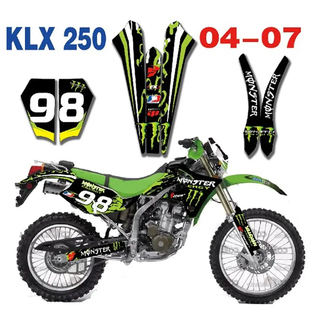 Наклейки для мотоциклов графические наклейки Фоновые наклейки KLX250 KL250X KLX 250 2004-2007 мотокросс эндуро Байк