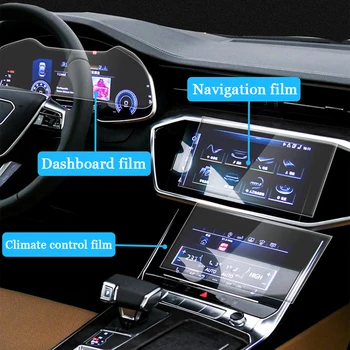 

Fit For Audi A6 C8 4K 2018-2020 GPS Navigation Screen Film Dashboard Glass Display Screen Film Climate Control Car Accessories