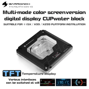 

Barrowch CPU Water Block Digital Display For INTEL 115X X99 X299 Platform 5V 3Pin Support Mohterboard AURA SYNC FBLTFHI-04N V2