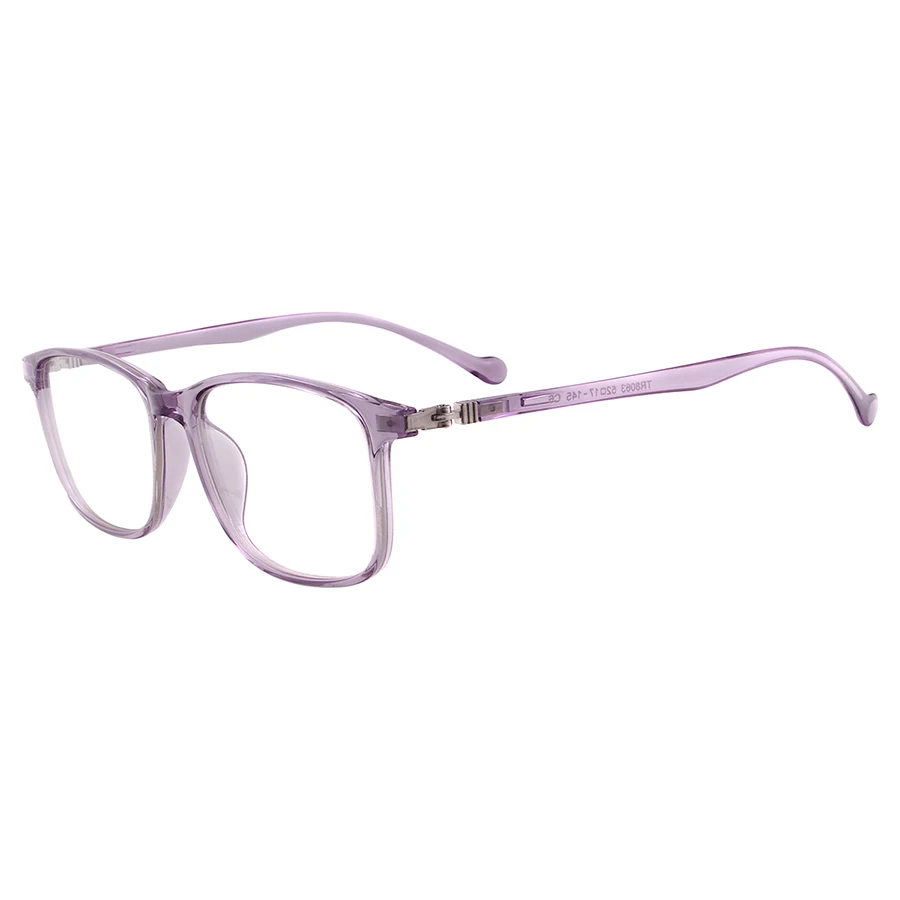 Transparent Purple Для мужчин и женщин мода легкий квадратный полный обод прозрачный TR90 очки известность с диоптрией близорукость чтения прогрессивные линзы - Цвет оправы: Transparent Purple
