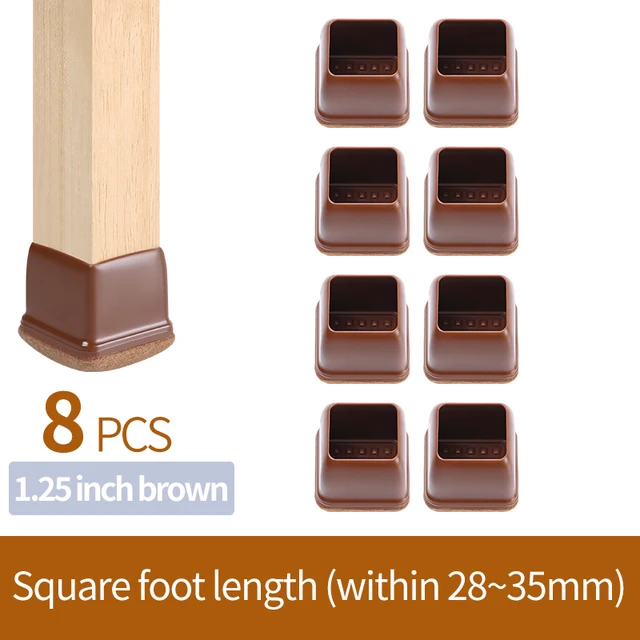 Upgraded Chair Leg Protector Covers Pads For Hardwood Furniture Floor Protectors Caps Sock Round Square Feet Protection Non Slip Rectangle 28-35mm