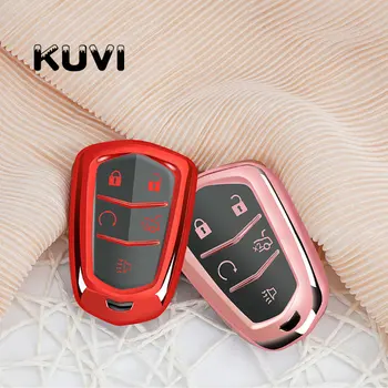 

TPU key case cover Key case shell holder For Cadillac Escalade CTS XTS ATS ATS-L XLS SRX 2015 4/5/6 Button 28T CTS-V XT5 CT6
