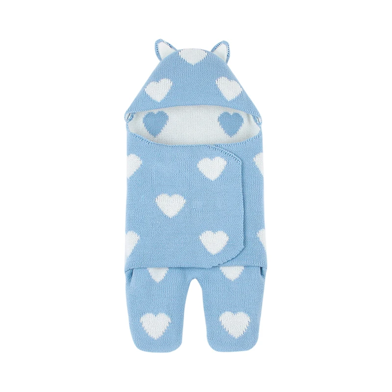 Baby Sleeping Bags for Stroller Cute Bear Knitted Newborn Bebes Swaddle Wrap Enelope Blanket Spring Autumn Winter Kids Sleepsack
