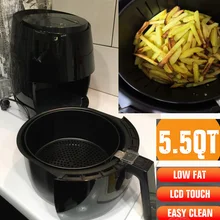 1400 Вт л электрическая глубокая фритюрница мультипечка цифровой светодиодный сенсорный экран Таймер контроль температуры Мощность воздуха фритюрница электрическая