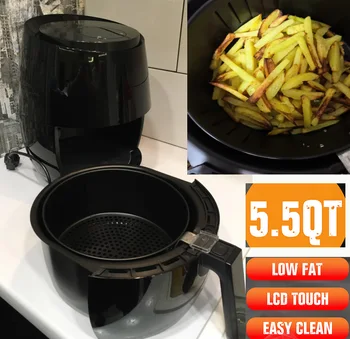 

1400W 5.2L Electric Deep Fryer Air Fryer Digital LED Touch Screen Timer Temperature Control Power Air Fryer Eletric