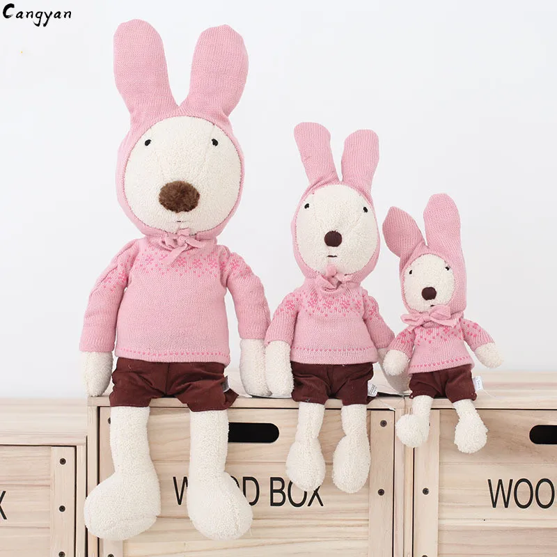 Pink sweater Красивый сахарный кролик принц кролик кукла плюшевый медведь игрушечный плащ кукла платье животное детский Рождественский подарок на день рождения - Цвет: Pink sweater