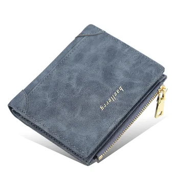 

Baellerry Wallet Men's Short Large-capacity Multi-card Zipper Coin Purse Fashion Vertical Wallet PU Men's Solid Color Wallet Men